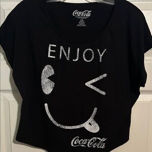 Coca Cola Juniors Black Tee with Graphic‎ Design